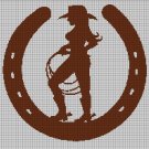 Cowgirl2 silhouette cross stitch pattern in pdf