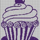 Cupcakemini silhouette cross stitch pattern in pdf