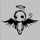 Dark Angel silhouette cross stitch pattern in pdf