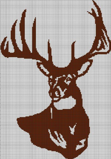 Deer1 silhouette cross stitch pattern in pdf
