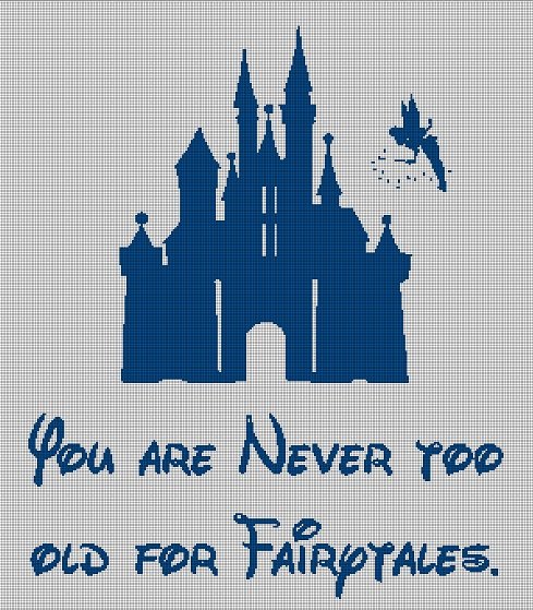 Disney Castle Fairytale silhouette cross stitch pattern in pdf