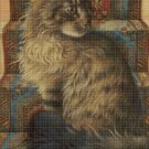 Cat in front of the stairs cross stitch pattern in pdf DMC
