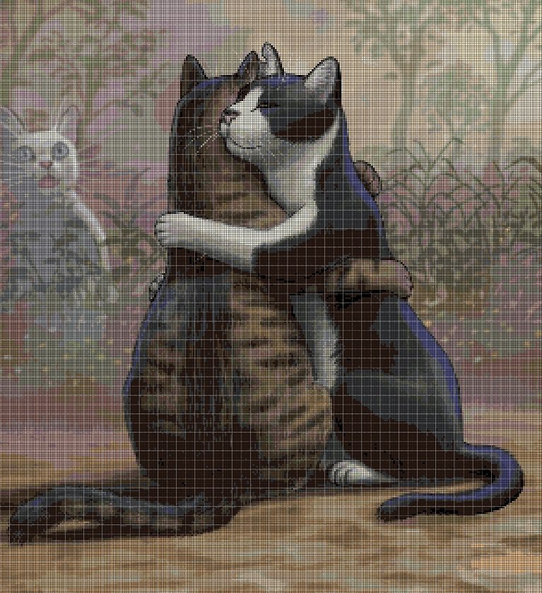 Cat lifestyles 3 cross stitch pattern in pdf DMC