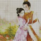 Chinese lovers cross stitch pattern in pdf DMC
