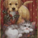 Christmas cat and dog 2 cross stitch pattern in pdf DMC