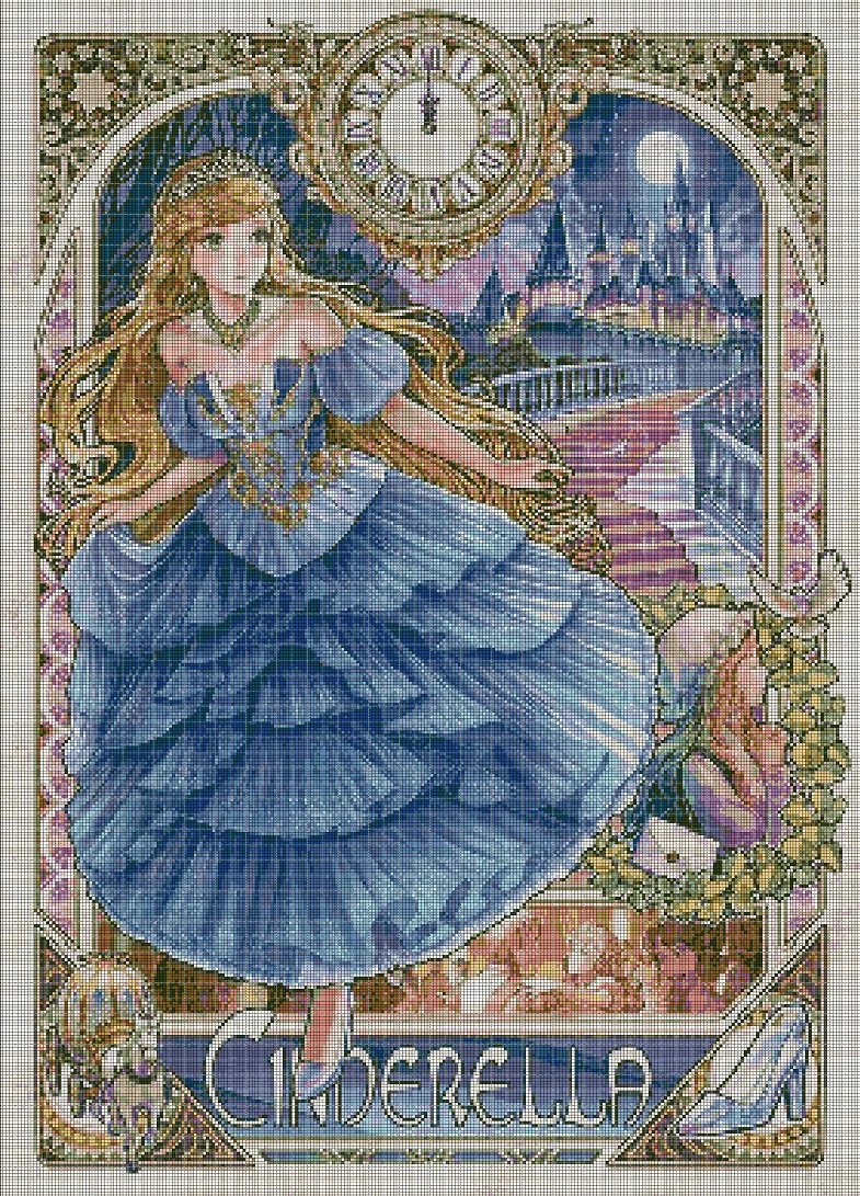 Cinderella-Anime cross stitch pattern in pdf DMC