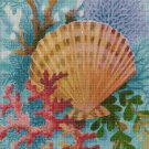 Corals and shells cross stitch pattern in pdf DMC