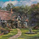 Cottage in forest cross stitch pattern in pdf DMC