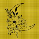 Flower moon 2 silhouette cross stitch pattern in pdf