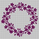 Flower wreath silhouette cross stitch pattern in pdf