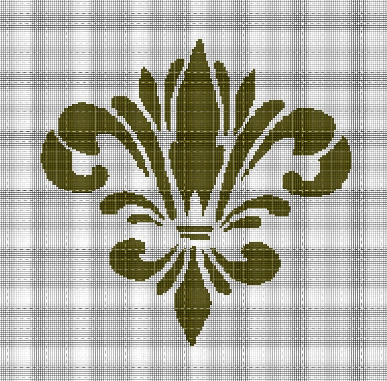 Gothic motif silhouette cross stitch pattern in pdf