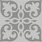 Gray mosaic silhouette cross stitch pattern in pdf