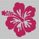Hawaiian flower silhouette cross stitch pattern in pdf