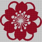 Hawaiian flower 2 silhouette cross stitch pattern in pdf