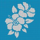 Hawaiian flowers silhouette cross stitch pattern in pdf