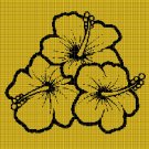 Hawaiian flowers 2 silhouette cross stitch pattern in pdf