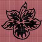 Hibiscus silhouette cross stitch pattern in pdf