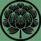 Japanese artichoke silhouette cross stitch pattern in pdf
