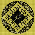Japanese flower motif silhouette cross stitch pattern in pdf