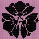 Japanese flower motif 2 silhouette cross stitch pattern in pdf