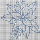 Light blue flower silhouette cross stitch pattern in pdf