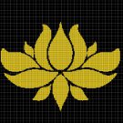 Lotus flower silhouette cross stitch pattern in pdf