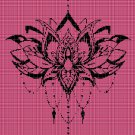 Lotus spiritual spiral silhouette cross stitch pattern in pdf