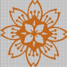 Orange flower 4 silhouette cross stitch pattern in pdf