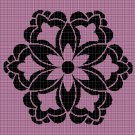 Purple flower motif silhouette cross stitch pattern in pdf