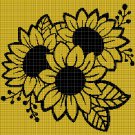 Sunflowers 2 silhouette cross stitch pattern in pdf