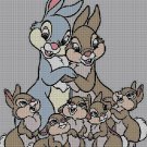 Cute bunny family cross stitch pattern in pdf DMC