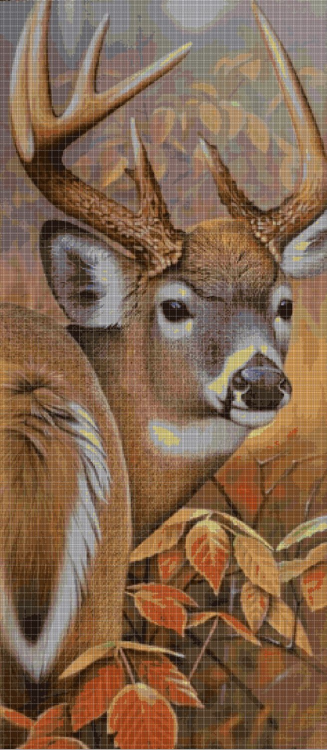 Deer head cross stitch pattern in pdf DMC