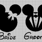 Disney bride silhouette cross stitch pattern in pdf
