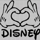 Disney heart silhouette cross stitch pattern in pdf