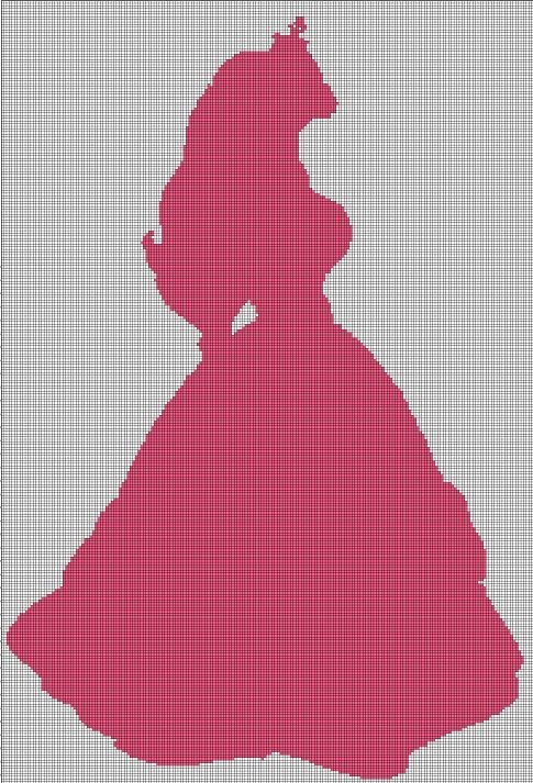 Disney Princess silhouette cross stitch pattern in pdf