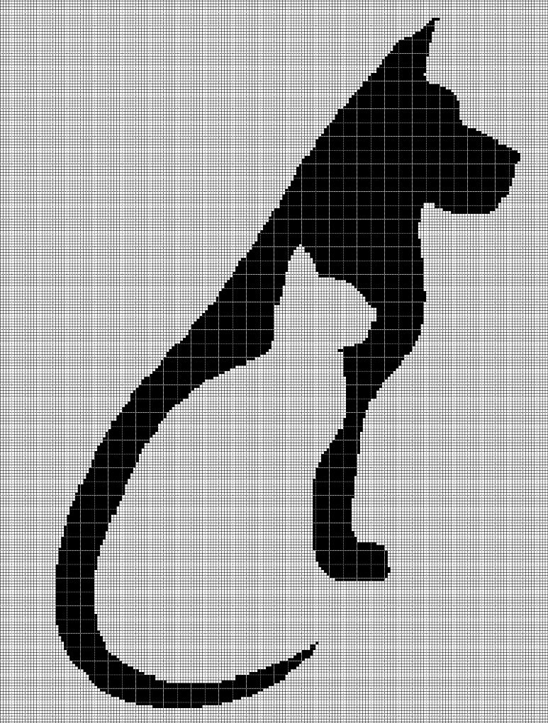 Dog and Cat silhouette cross stitch pattern in pdf