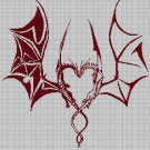 Dragon love silhouette cross stitch pattern in pdf