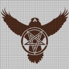 Eagle pentagram silhouette cross stitch pattern in pdf