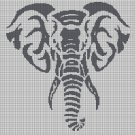 Elephanthead silhouette cross stitch pattern in pdf