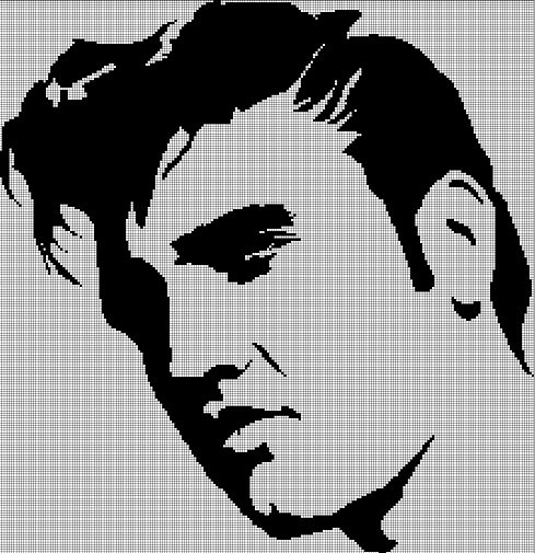 Elvis Presley silhouette cross stitch pattern in pdf