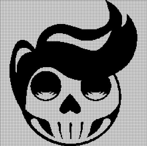 Elvis sugar skull silhouette cross stitch pattern in pdf