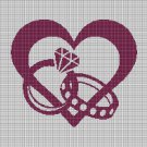 Engagement silhouette cross stitch pattern in pdf