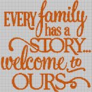 Every family silhouette cross stitch pattern in pdf