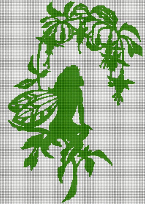 Fairy silhouette cross stitch pattern in pdf