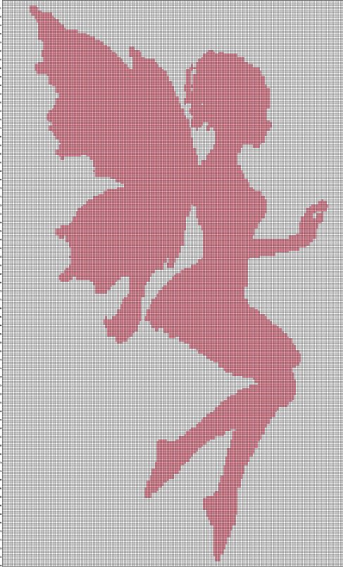 Fairy1 silhouette cross stitch pattern in pdf