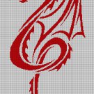 Fire dragon 1 silhouette cross stitch pattern in pdf