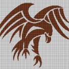 Flying eagle silhouette cross stitch pattern in pdf