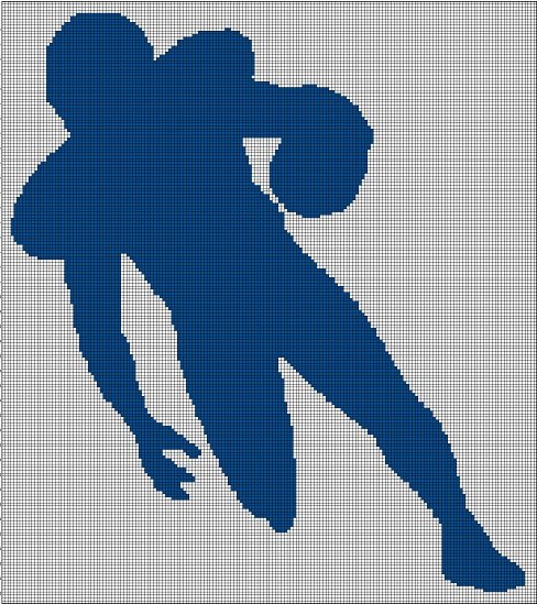 Football silhouette cross stitch pattern in pdf