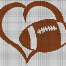 Football love silhouette cross stitch pattern in pdf