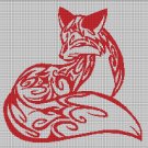 Fox art silhouette cross stitch pattern in pdf